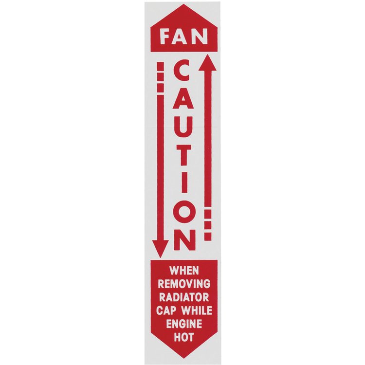 Decal 61 Pontiac Fan Shroud Caution Fan