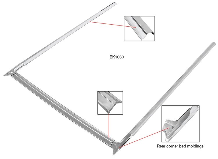 Bed Molding Kit for 1964-1967 Chevrolet El Camino [Without Cab Moldings]