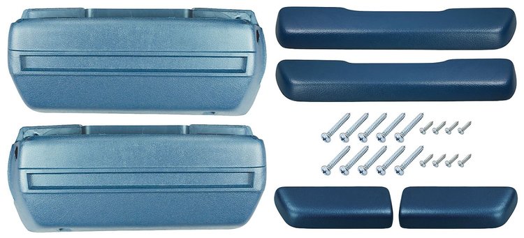 BK16BL Armrest Kit, 1968-69 Front Pads/Bases w/Rear Pads Only