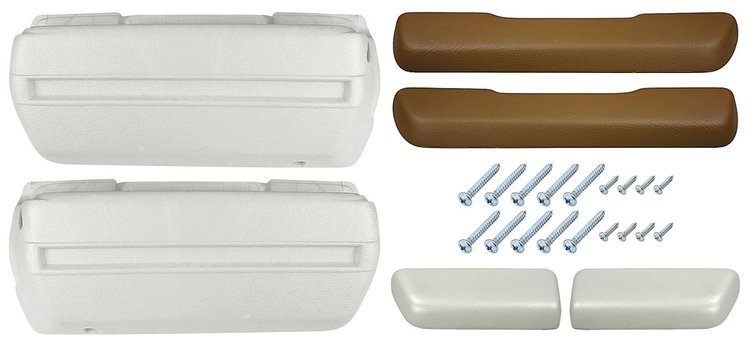 BK16DS Armrest Kit, 1968-69 Front Pads/Bases w/Rear Pads Only