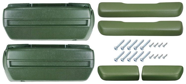 BK16JG Armrest Kit, 1968-69 Front Pads/Bases w/Rear Pads Only