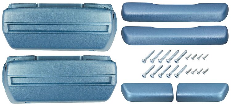 BK16LB Armrest Kit, 1968-69 Front Pads/Bases w/Rear Pads Only