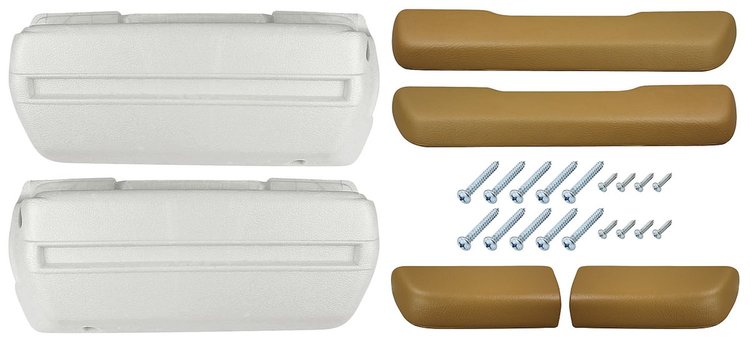 BK16SD Armrest Kit, 1968-69 Front Pads/Bases w/Rear Pads Only