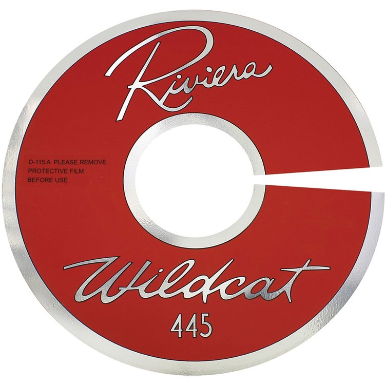 Decal 63 Riviera Air Cleaner 401 Wildcat 445 14 Clear Aluminum