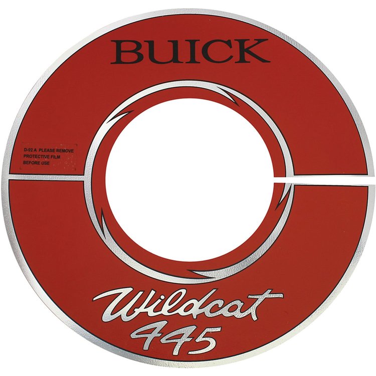 Decal 65-66 Riviera Air Cleaner 401 Buick Wildcat 445 10 Red Aluminum