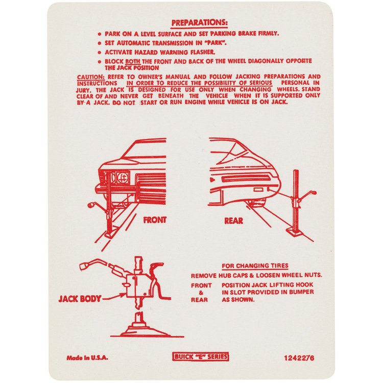 Decal 73 Riviera Jack Instruction