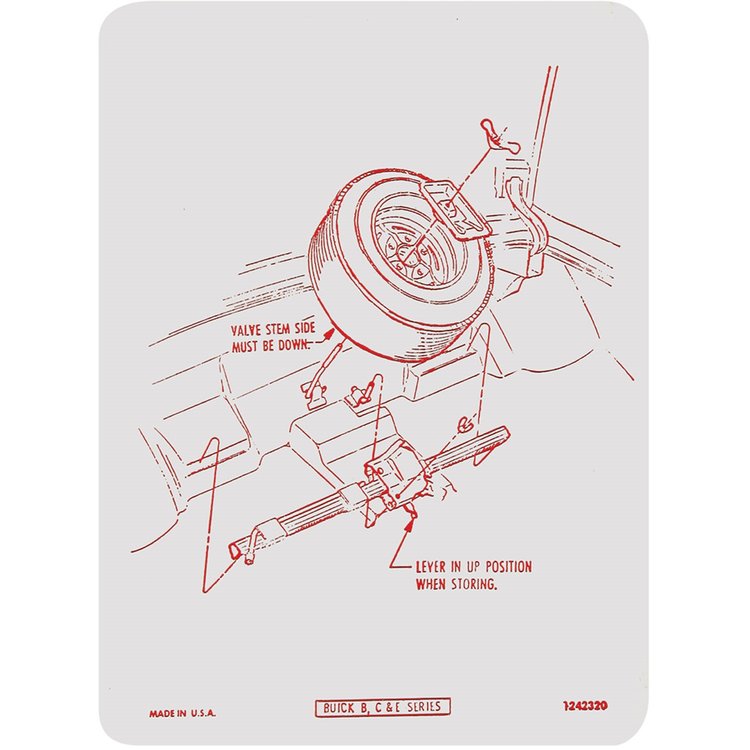 Decal 73 Riviera Tire Stowage Specialty Wheel
