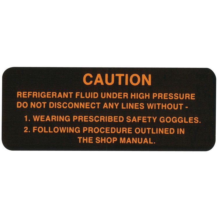 Decal 55-63 Cadillac 63 Riviera Warning AC High-Pressure