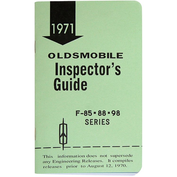 Book Inspectors Guide 1971 Oldsmobile