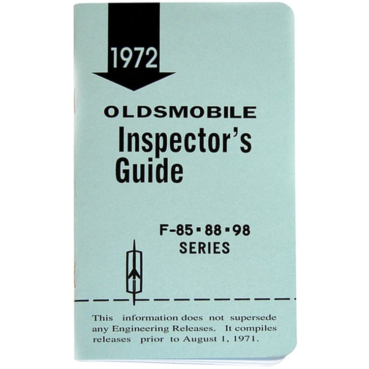 Book Inspectors Guide 1972 Oldsmobile