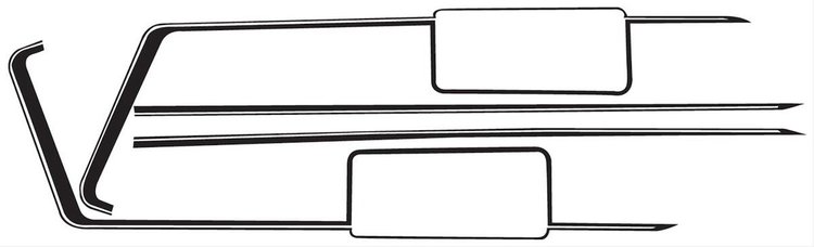 Decal 71-72 Cutlass Hood Trunk Stripe Kit W-29