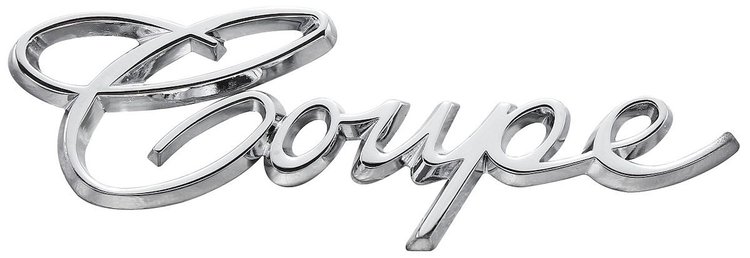 "Coupe" Script Quarter Panel Emblem 1965-1970 Cadillac