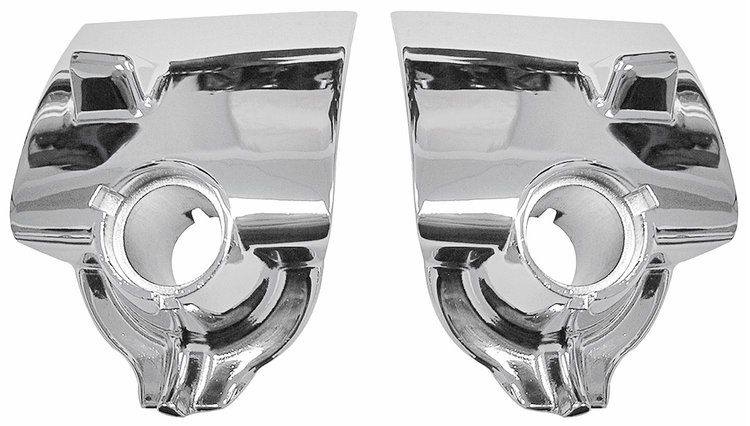 Wiper Escutcheons Chrome 1955-56 Cadillac Pair