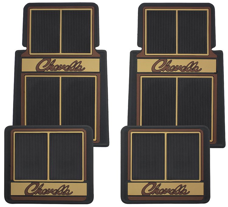 CFM0304-SDNC Floor Mats, Rubber, "Chevelle" Stamped Logo