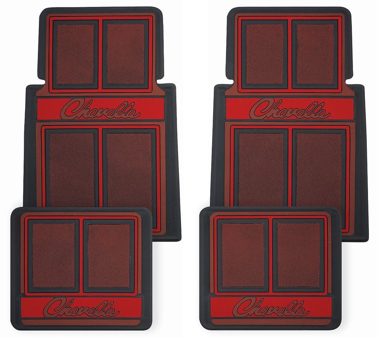FLOORMATS CHEVL SET RED
