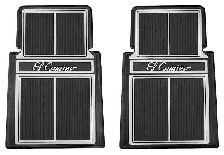 CFM0308-GYNC Floor Mats, Rubber, "El Camino" Stamped Logo
