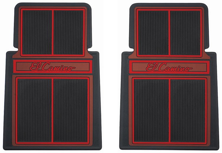 CFM0308-RDNC Floor Mats, Rubber, "El Camino" Stamped Logo