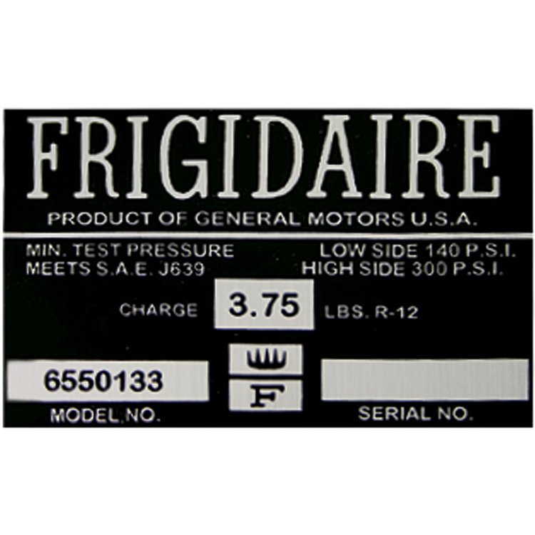 Decal 64-65 Chevelle/El Camino Air Conditioning Compressor Black 6550133