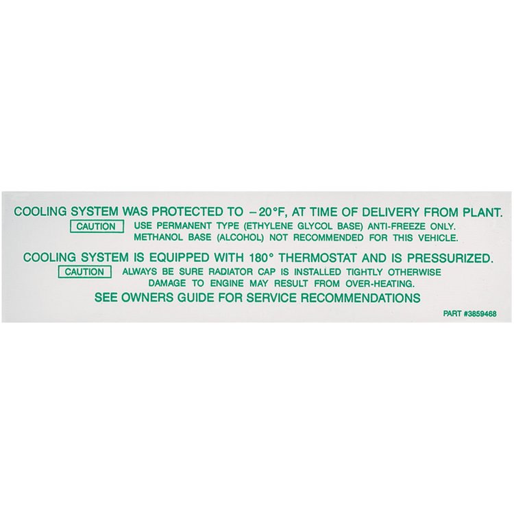Decal 65-66 Chevelle/El Camino Cooling System