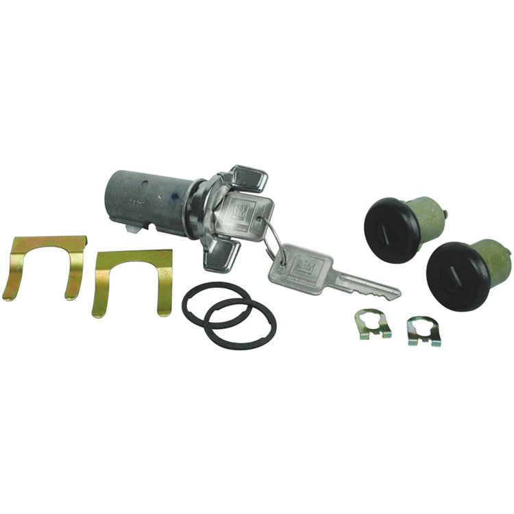 Lock Set, Ignition & Doors Fits Select 1979-1984 GM Models [(2) Square Head Keys, Lock Pawls]