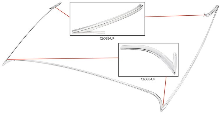 Vinyl Top Molding Set for 1968-1969 Chevy Chevelle [7-Piece Set]