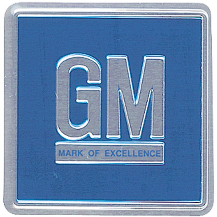 Decal 68-77 GM Door Jamb GM Mark Of Excellence Blue