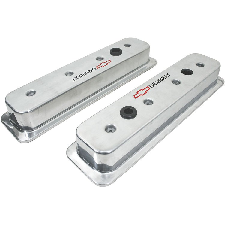 Valve Covers Chevy Small Block GM Performance Center Bolt Polished Aluminum