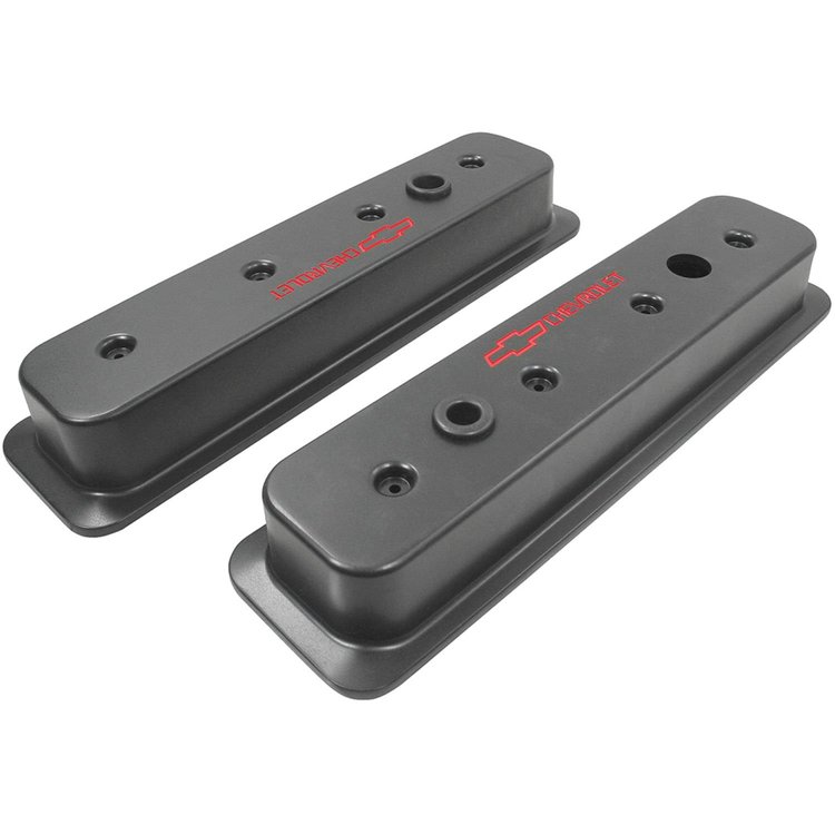 Valve Covers Chevy Small Block GM Performance Center Bolt Black Aluminum