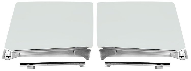 CH27871-PR Door Glass, Assembly, 1966-67 Chevelle, Pair