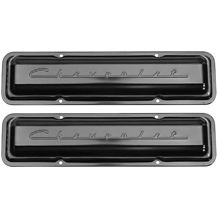 Valve Covers 1964-88 Chevrolet Script Style Small Block Black