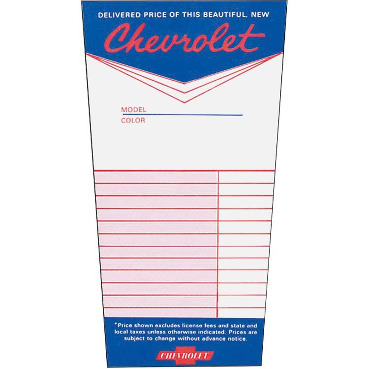 Decal 1964-72 Chevrolet Dealer Added Option