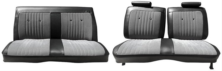 Seat Upholstery Kit 1973-77 Chevelle Front Split Bench/Cpe Rear Vinyl/Velour