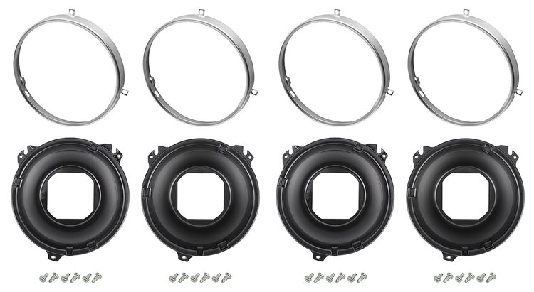 CH35099 Mounting Bucket & Rings Kit, Headlights, 1965-69