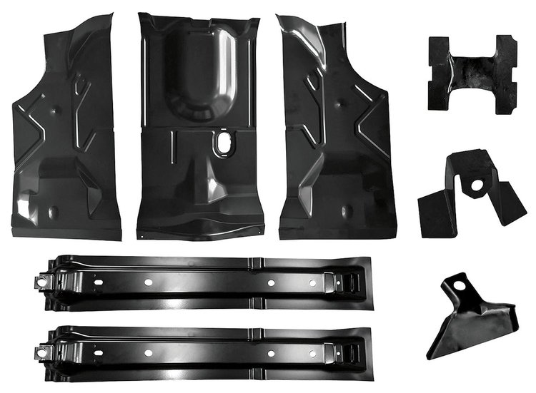 CH35625 Trunk Floor, 1973-77 A-Body, 8PC Set, w/Body & Gas Tank Braces