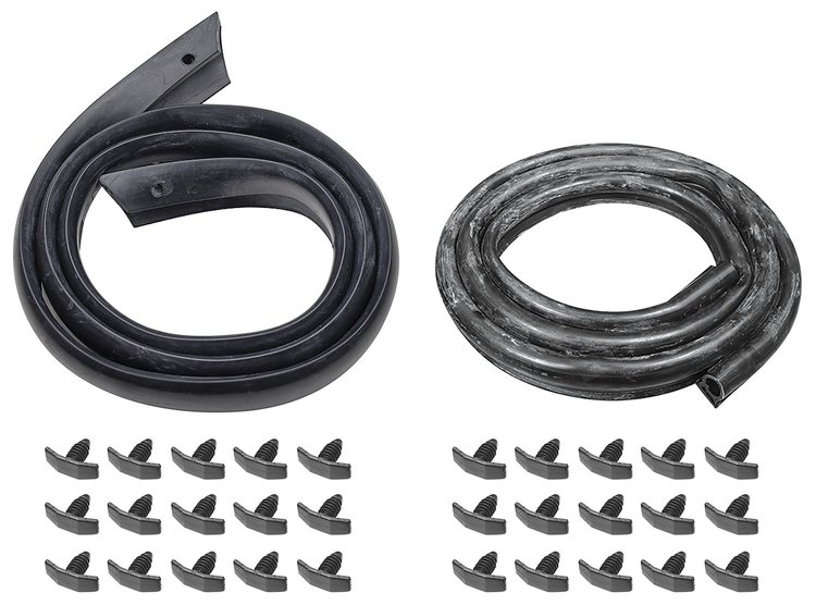 CH36653 Seal Kit, Hood to Cowl, 1970-72 Chevelle/El Camino/Monte, w/Clips, Rubber Lower