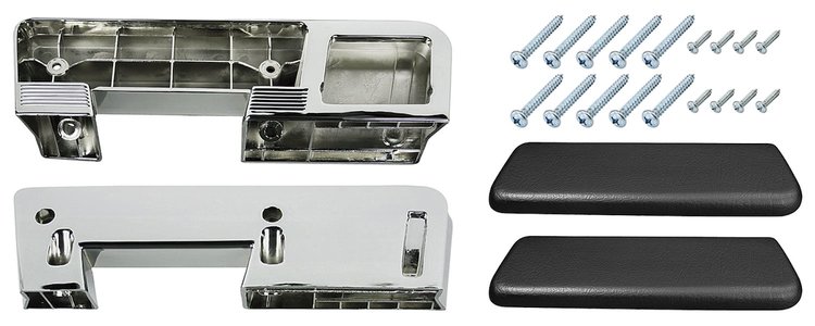 CH37369-BK Armrest Base/Pad Kit, Rear, 1961-64 A-Body, 1963-64 Bonneville/Catalina