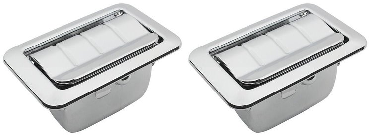 CH40059-PR Cover, Ash Tray, 1968-72 Chevrolet, 68-69 BOP, Chrome/Ribbed , 3-1/2" x 2", Pair