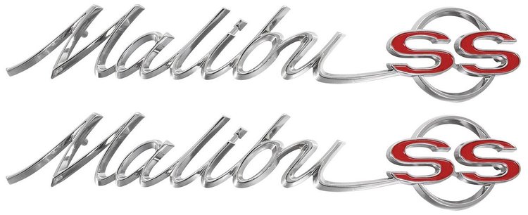 "Malibu SS" Front Fender Emblems 1965 Chevelle/El Camino Z-16