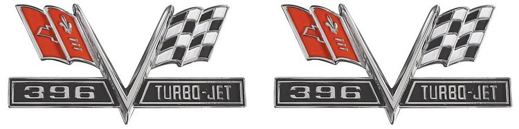 CHV4220-PR Emblem, Fender, 1965-67 Chevelle/El Camino, 396 Turbo-Jet, Pair