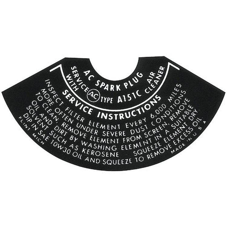 Decal 68-71 Cutlass Air Cleaner Service Instructions PCV