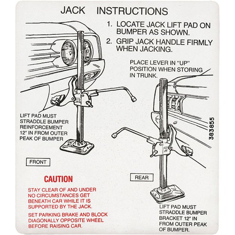 Decal 64 Cutlass Trunk Jacking Instructions
