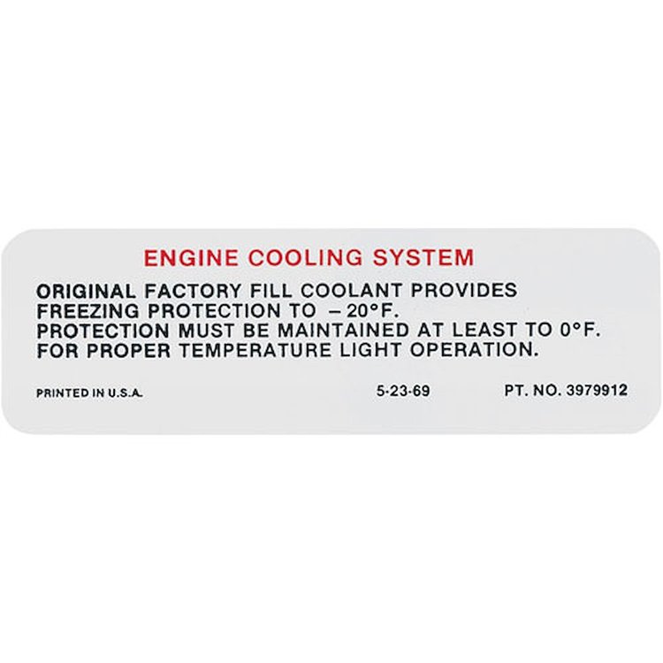 Decal Cooling System Warning 1970-72 Buick Olds Pontiac 3979912