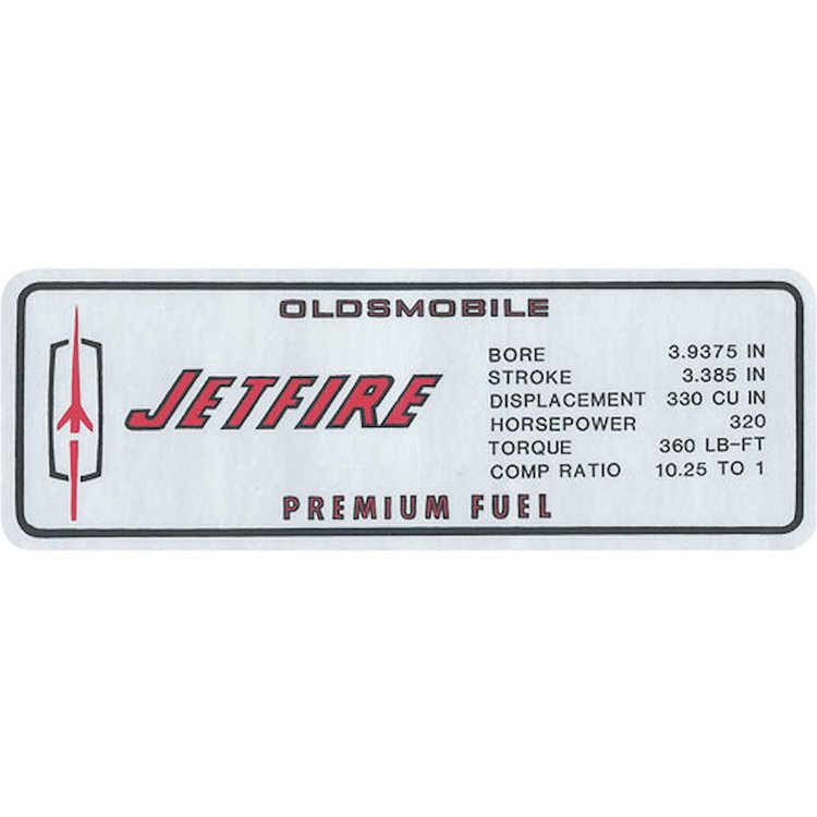 Decal 67 Cutlass Valve Cover Jetfire 320HP
