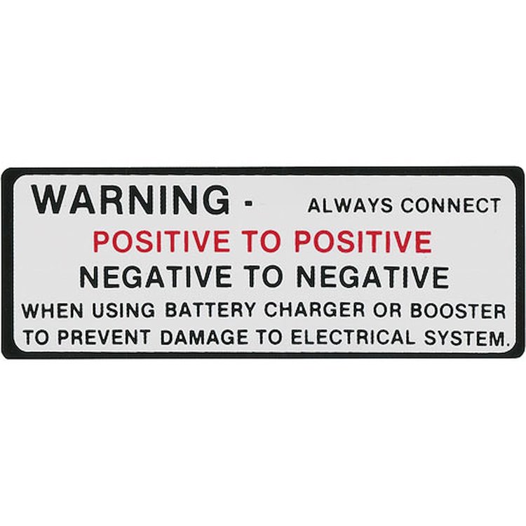 Decal 64-65 Cutlass Battery Warning