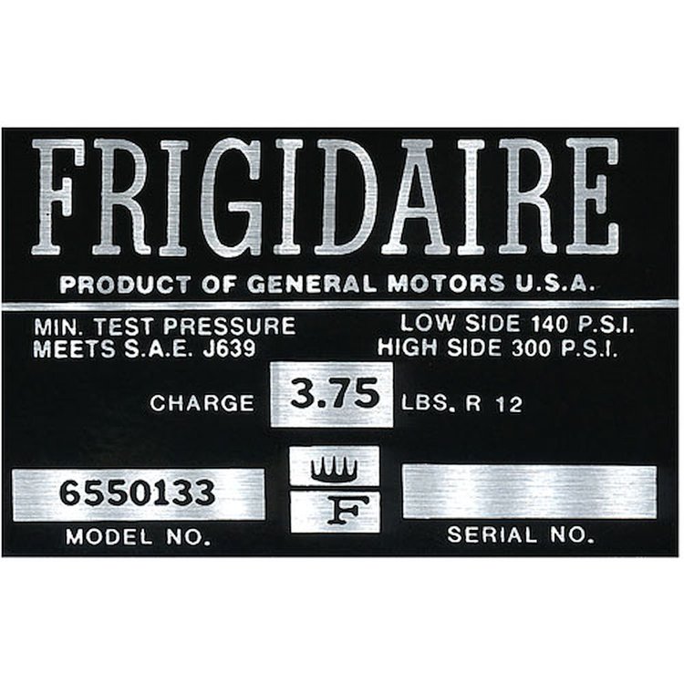 Decal 65 Cutlass Air Conditioning Compressor Black 6550133