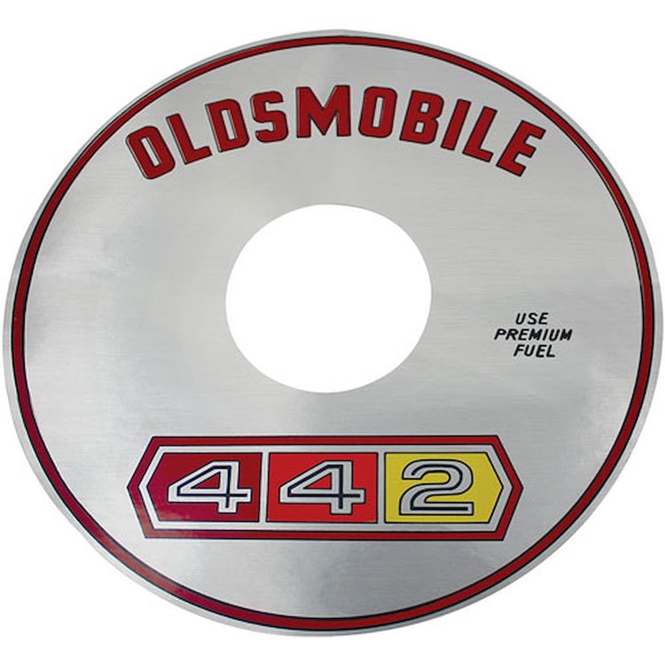 Decal 65 Cutlass Air Cleaner 442 400 4BBL 11 Silver