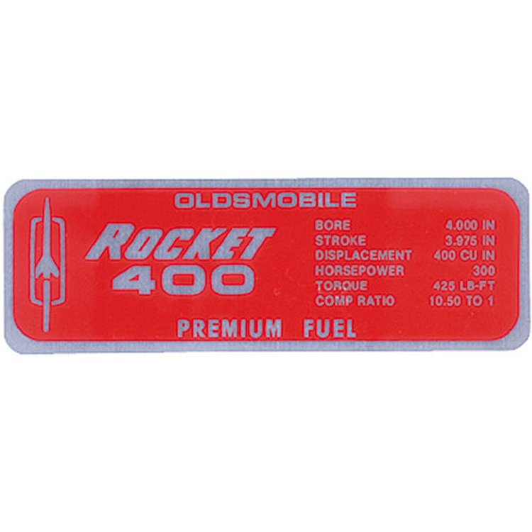 Decal 67 Cutlass Valve Cover 400 Turnpike Cruiser