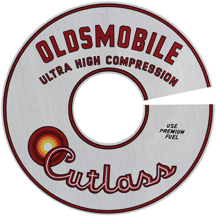 Decal 65-66 Cutlass Air Cleaner Ultra-High Compression 330 4bbl 11 Silver