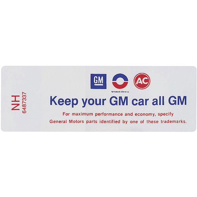 Decal 71 Cutlass Air Cleaner 442 Keep your GM car all GM