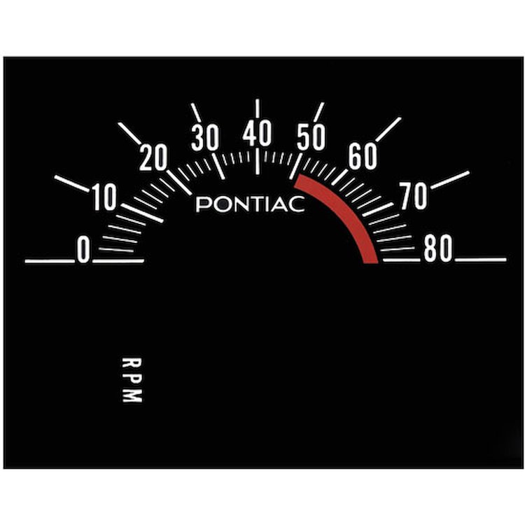 Decal 68-72 Pontiac Hood Tach Face